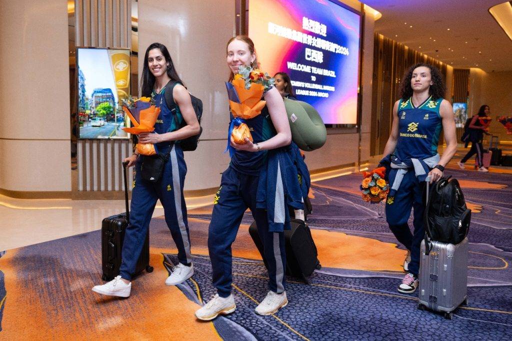 巴西隊抵澳參加世界女排聯賽。澳門政府新聞局圖片